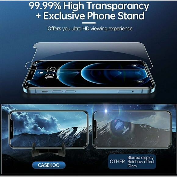 iPhone 12 Pro Max Screen Protector (2)  and Phone Stand - Picture 3 of 9